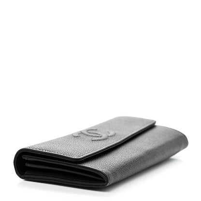 Chanel Caviar Timeless CC Large Gusset Flap Wallet Black 4 of 9