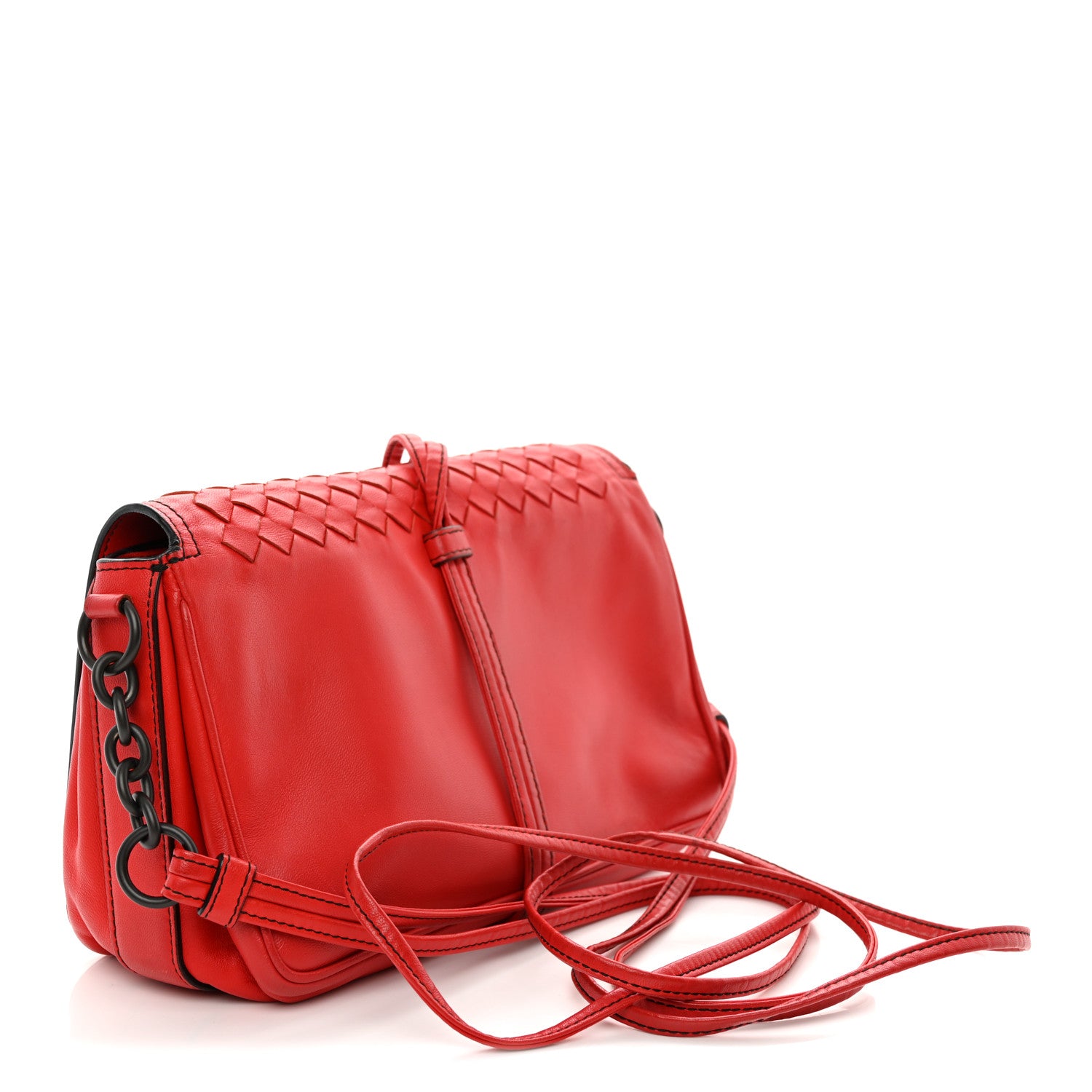Bottega Veneta Nappa Intrecciato Small Double Pocket Flap Red 3 of 10