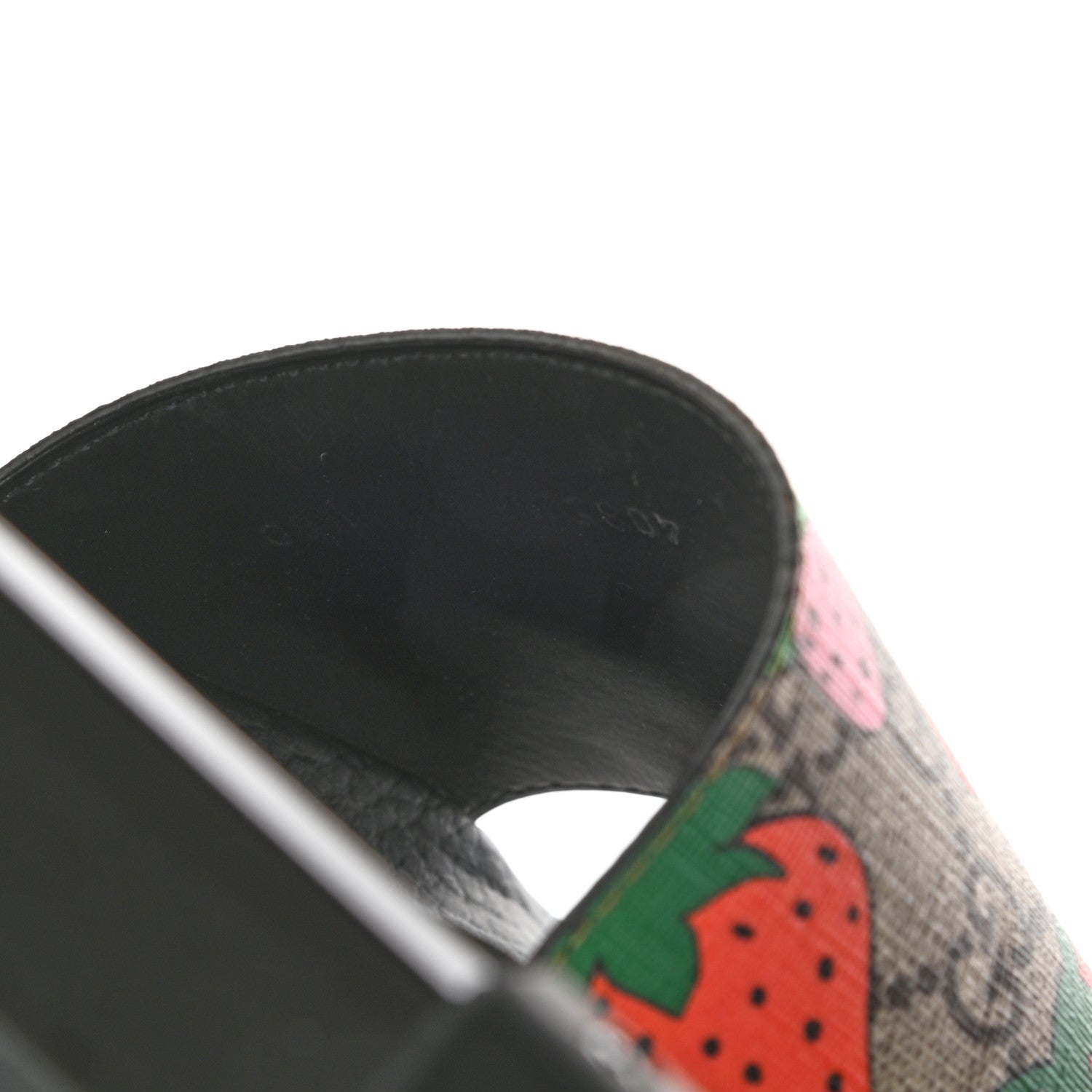 Gucci GG Supreme Monogram Strawberry Slide Sandals 38 Beige Multicolor 7 of 8