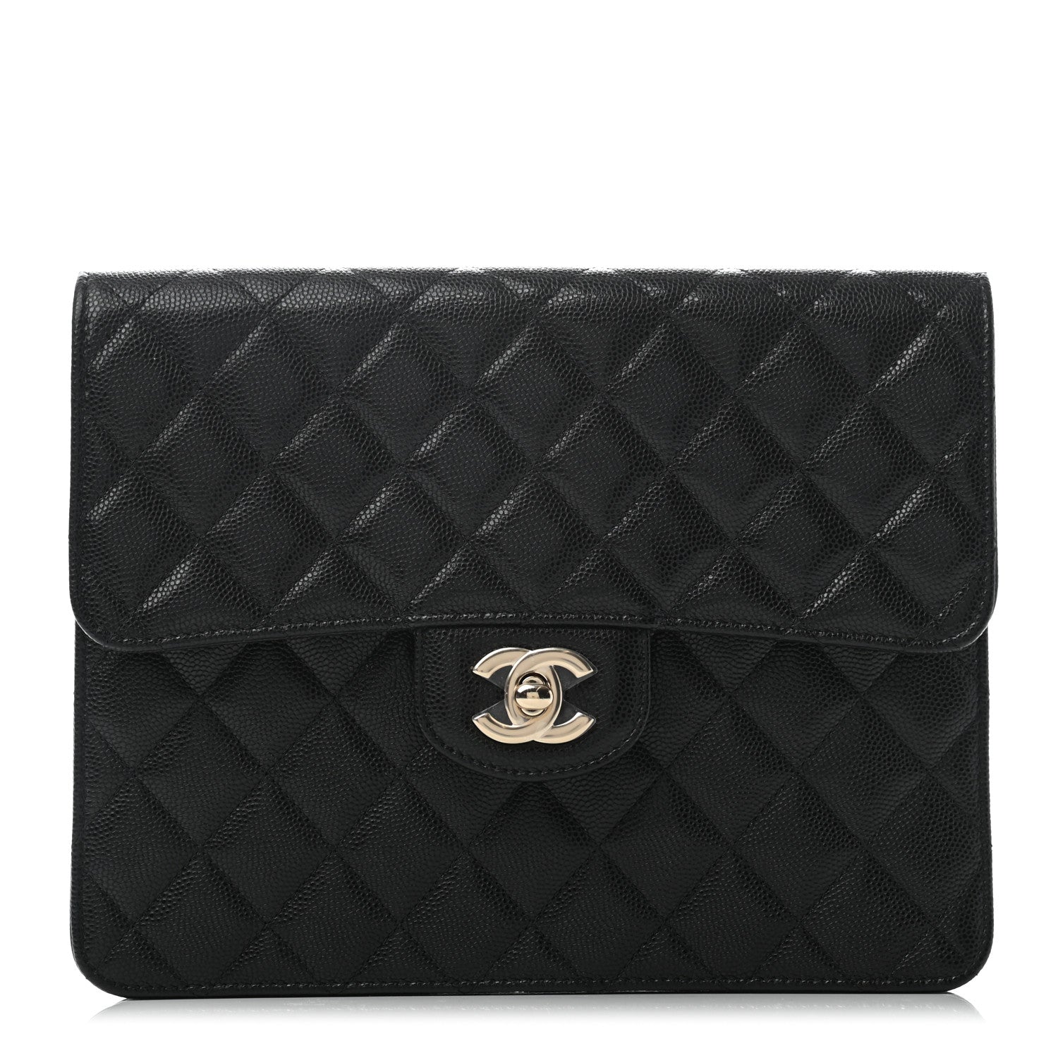 Chanel Caviar Quilted Square Flap Clutch Black 1 of 9