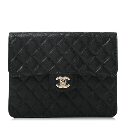 Chanel Caviar Quilted Square Flap Clutch Black 1 of 9