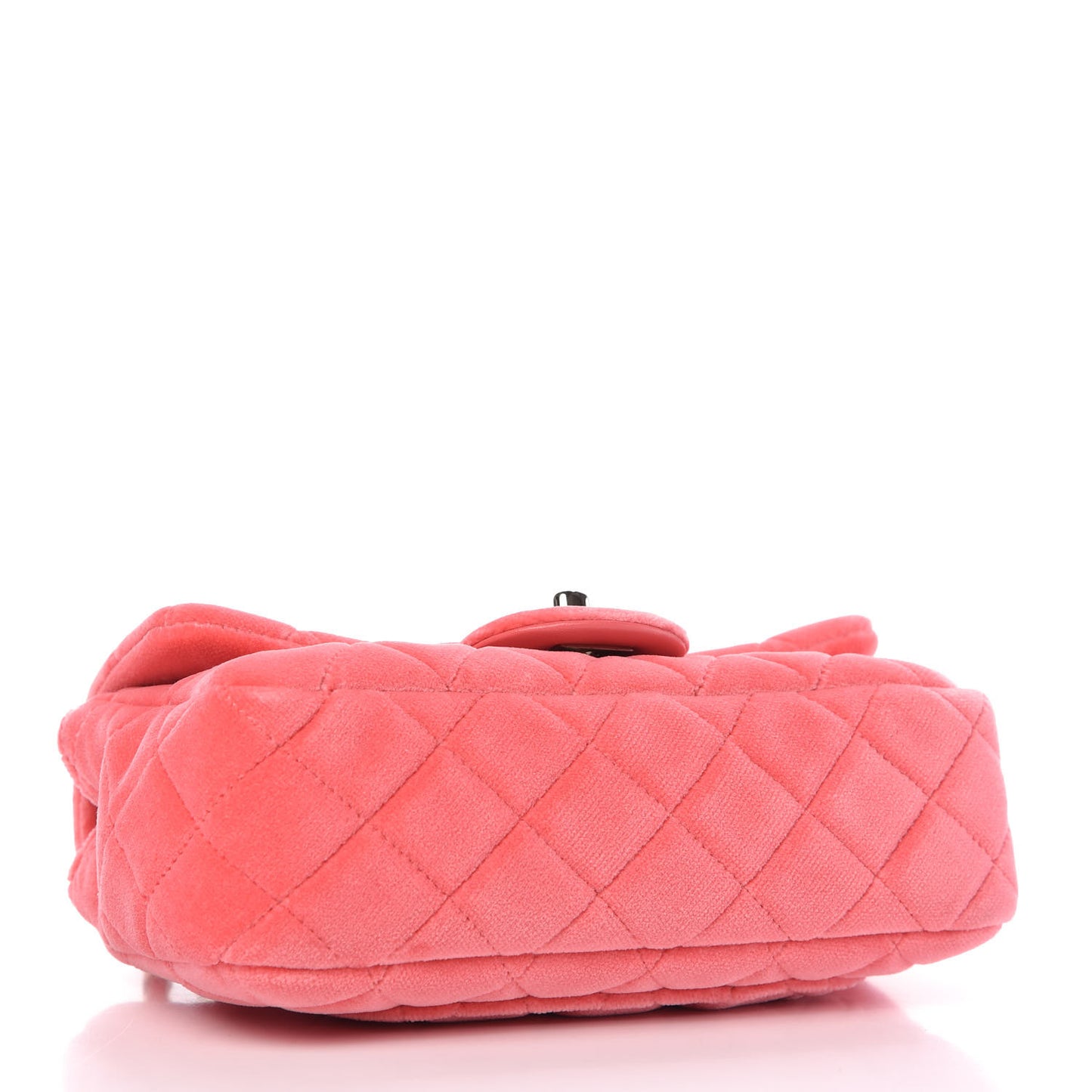 Velvet Quilted Mini Rectangular Pearl Crush Flap Coral