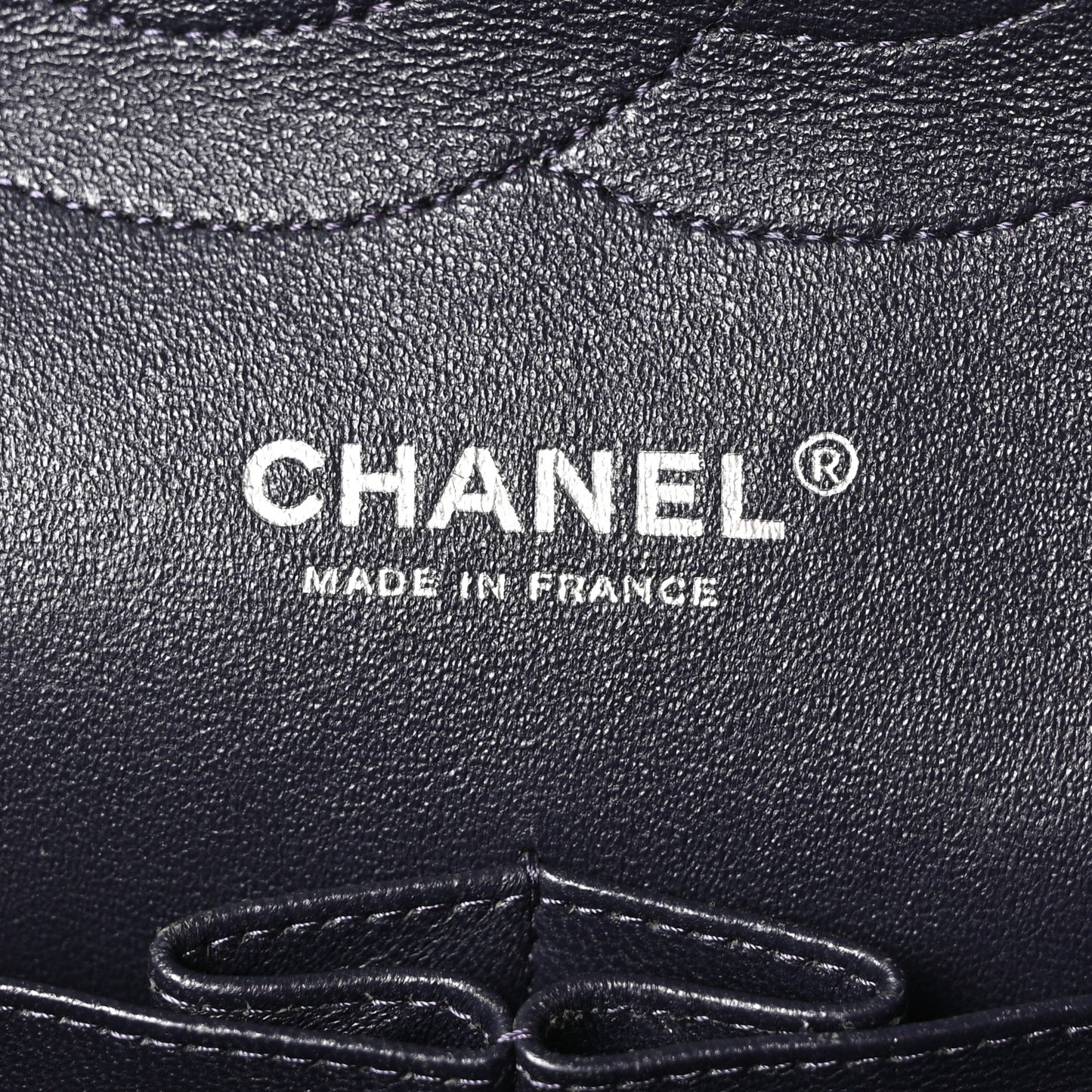 Lambskin Quilted Jumbo Double Flap Navy