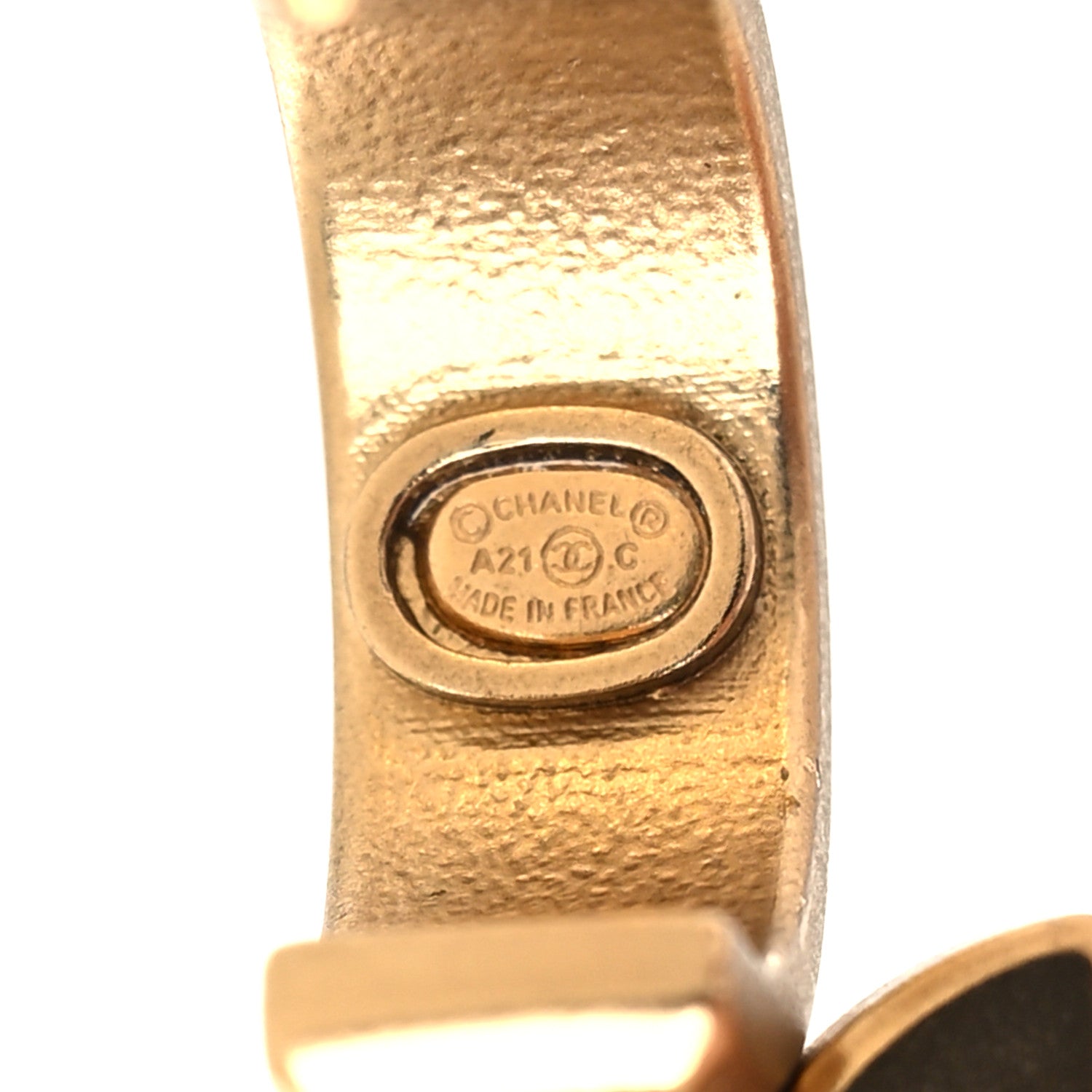 Chanel Crystal Pearl CC Hoop Drop Earrings Gold 4 of 4