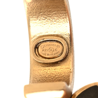 Chanel Crystal Pearl CC Hoop Drop Earrings Gold 4 of 4