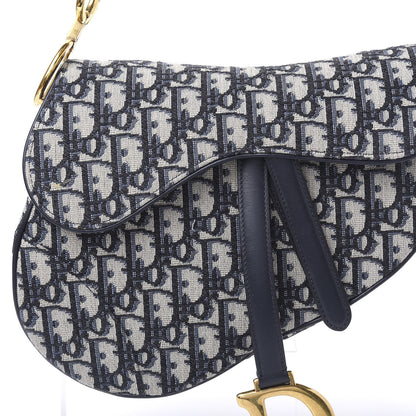 Christian Dior Oblique Saddle Bag Blue 9 of 10