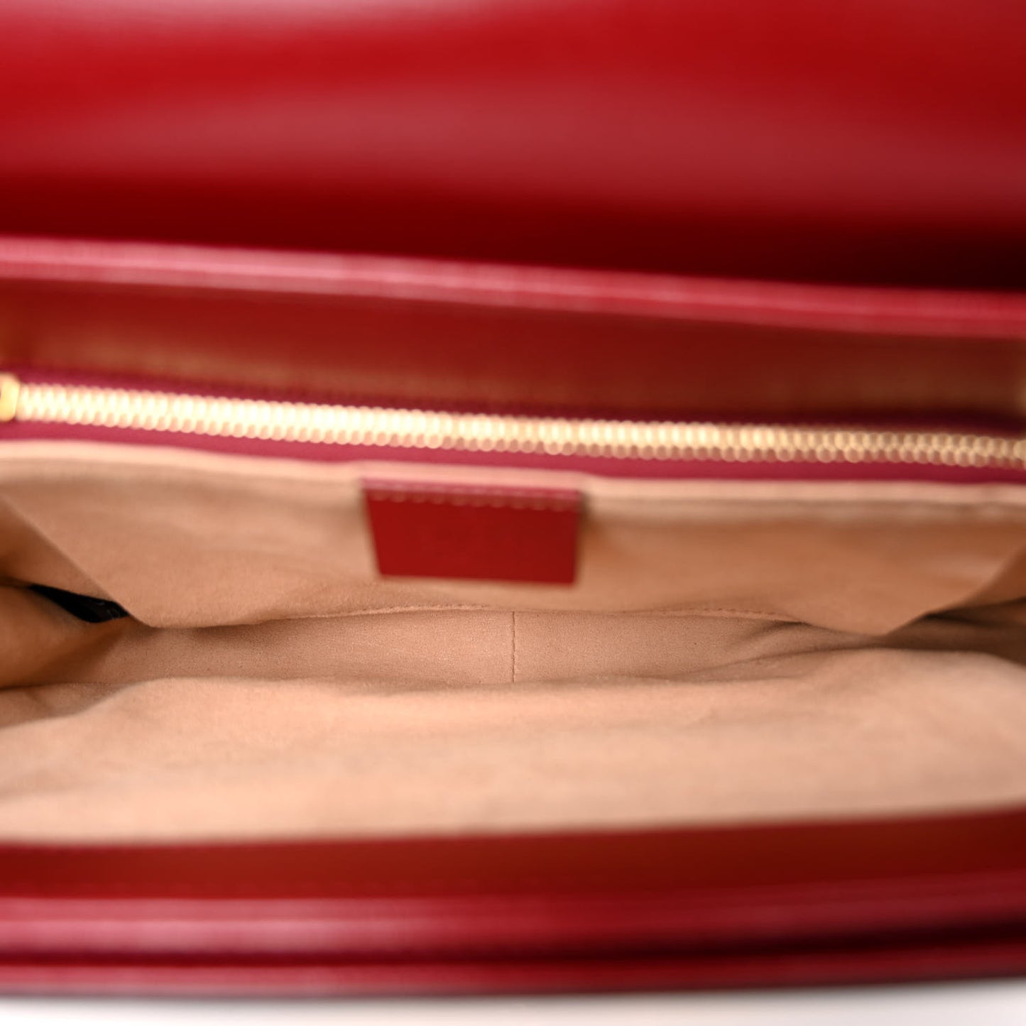 GG Supreme Monogram Azalea Calfskin Horsebit 1955 Shoulder Bag Beige Ebony New Cherry Red
