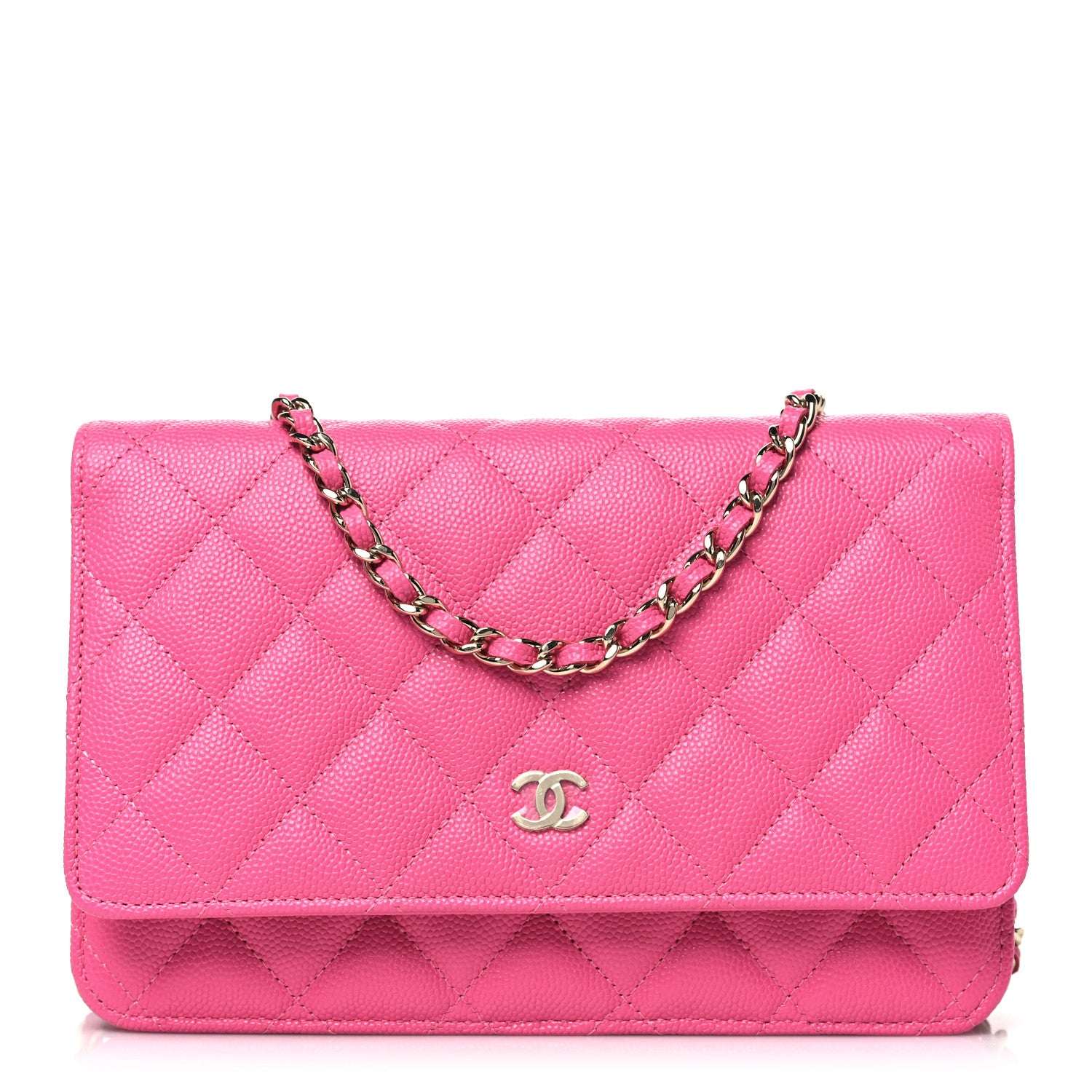 Chanel Caviar Quilted Wallet on Chain WOC Pink 1 of 11
