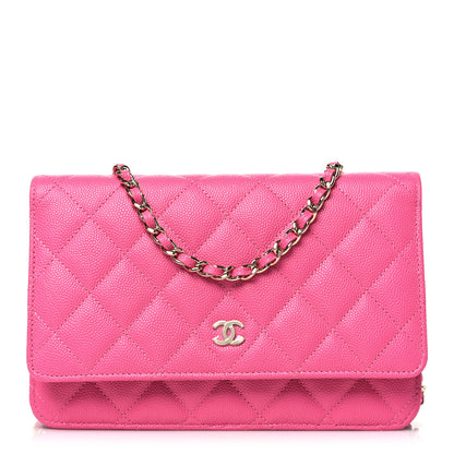 Chanel Caviar Quilted Wallet on Chain WOC Pink 1 of 11