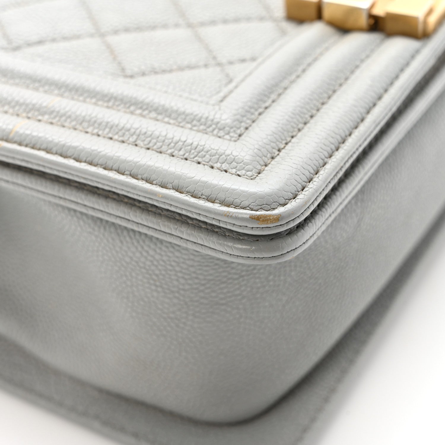 Chanel Caviar Quilted Small Boy Flap Light Grey 13 of 15