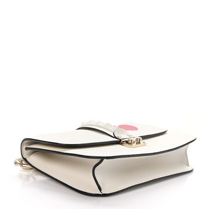 Valentino Garavani Nappa Painted Heart Medium Glam Lock Rockstud Flap White 4 of 10
