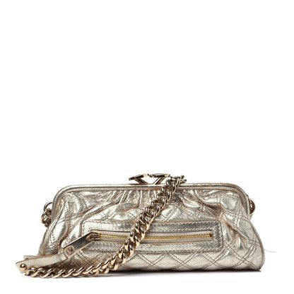 Marc Jacobs Metallic Calfskin Quilted Stam Clutch Gold 1 of 11