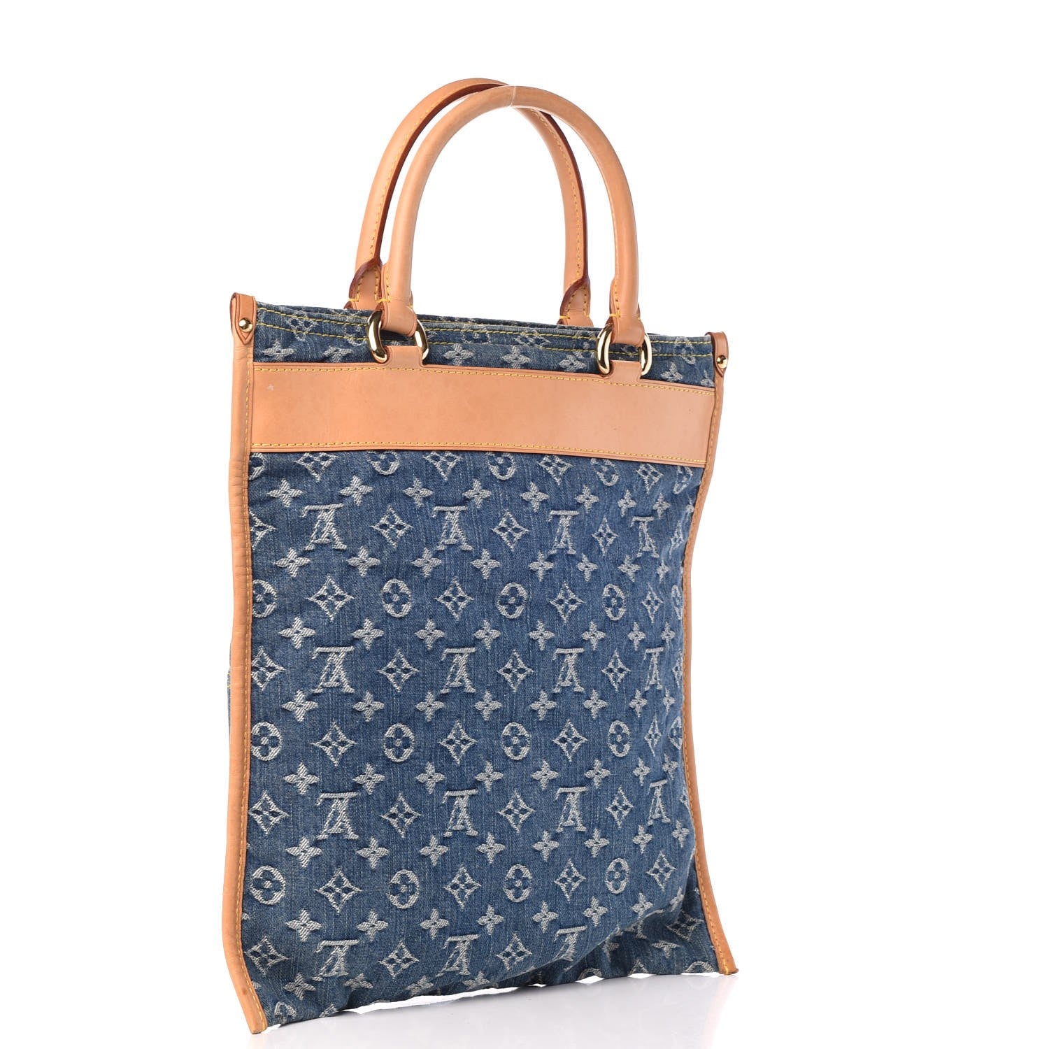 Louis Vuitton Monogram Denim Sac Plat Blue 3 of 7