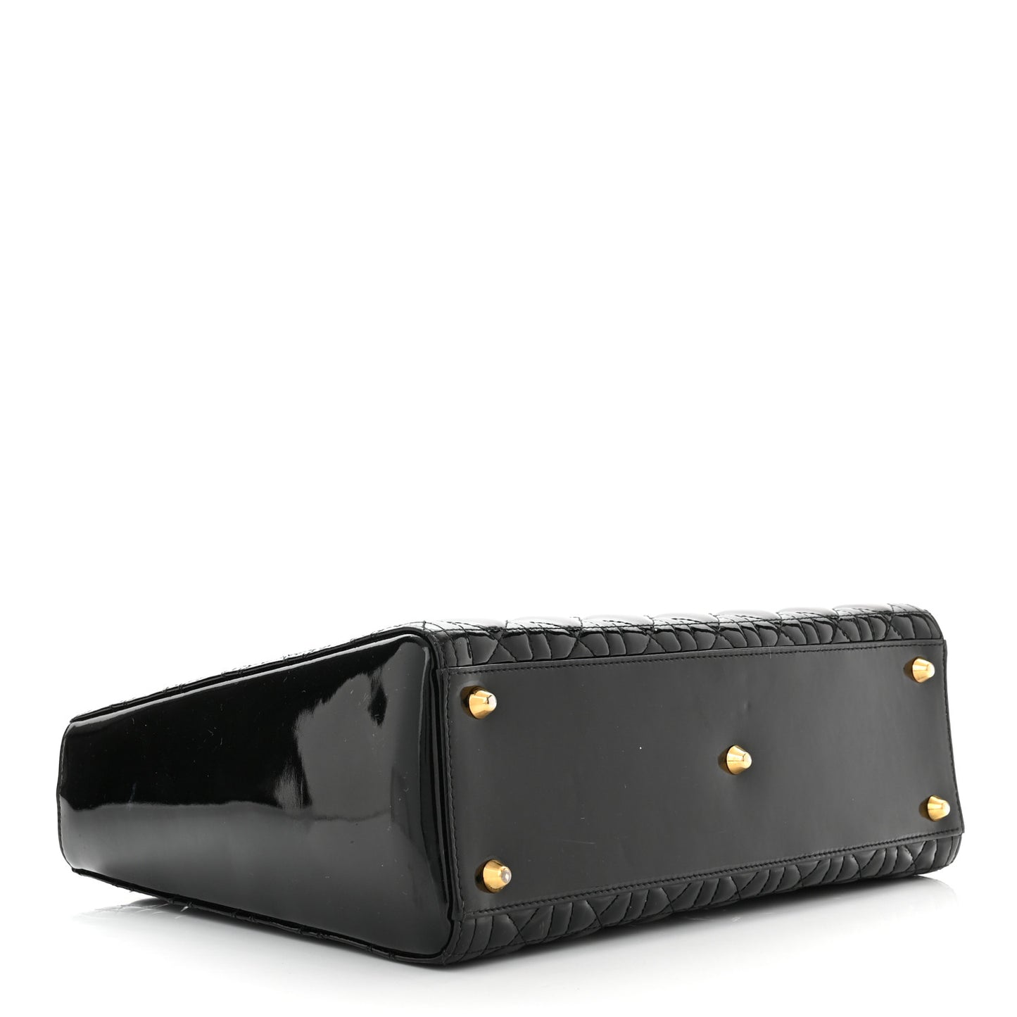 Patent Cannage Large Lady Dior Black