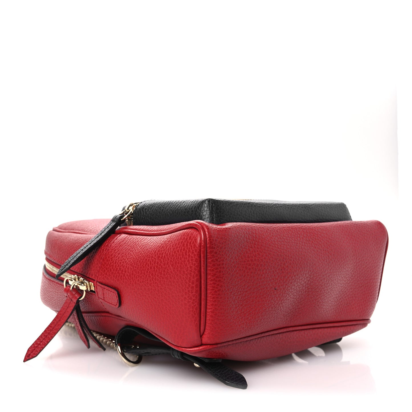 Pebbled Calfskin Bi-Color Soho Chain Backpack Red Navy