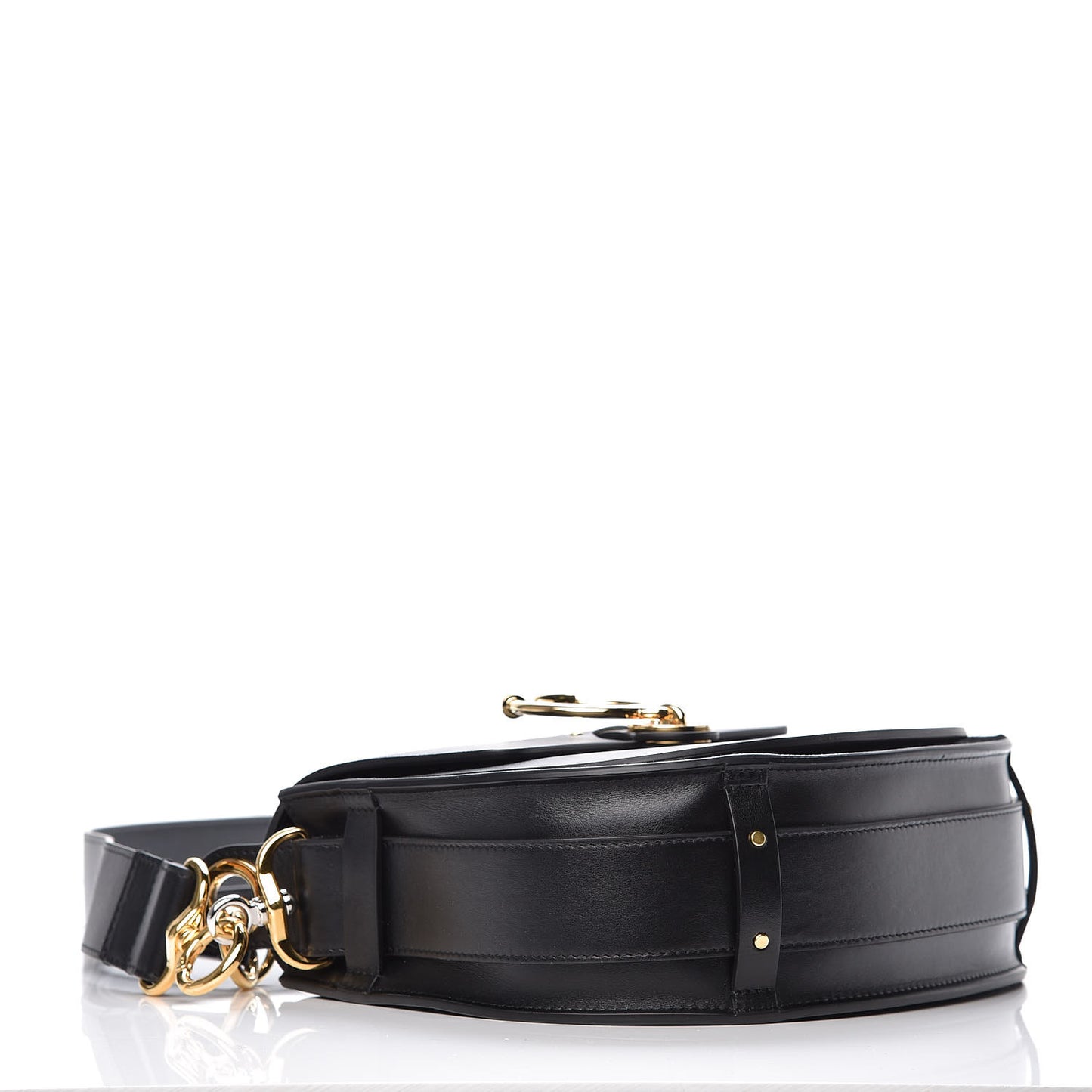 Calfskin Suede Large Tess Bag Black