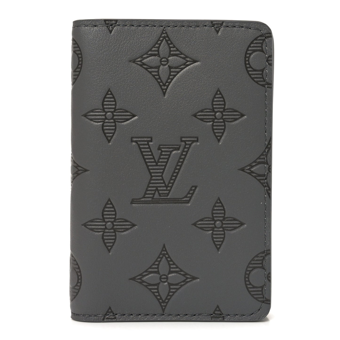 Calfskin Monogram Shadow Pocket Organizer Antarctic Grey