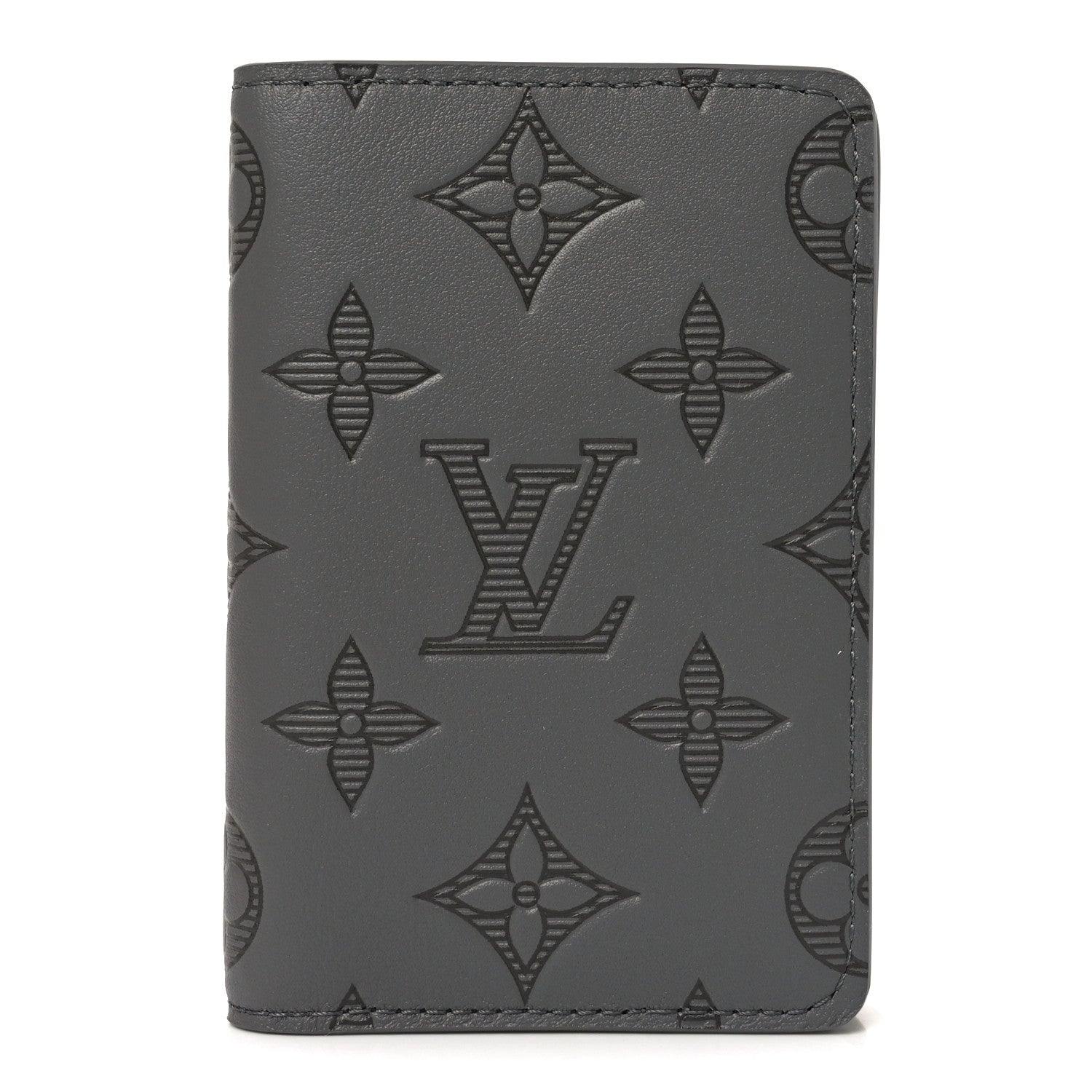 Louis Vuitton Calfskin Monogram Shadow Pocket Organizer Antarctic Grey 1 of 7