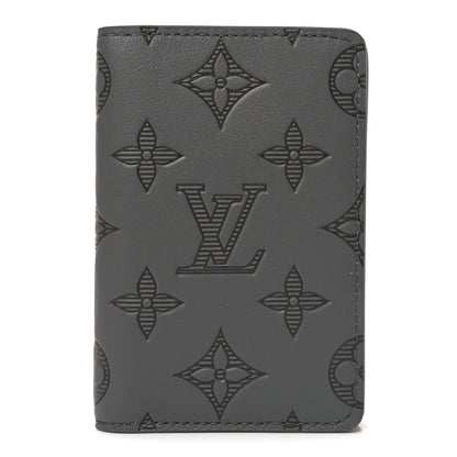Louis Vuitton Calfskin Monogram Shadow Pocket Organizer Antarctic Grey 1 of 7