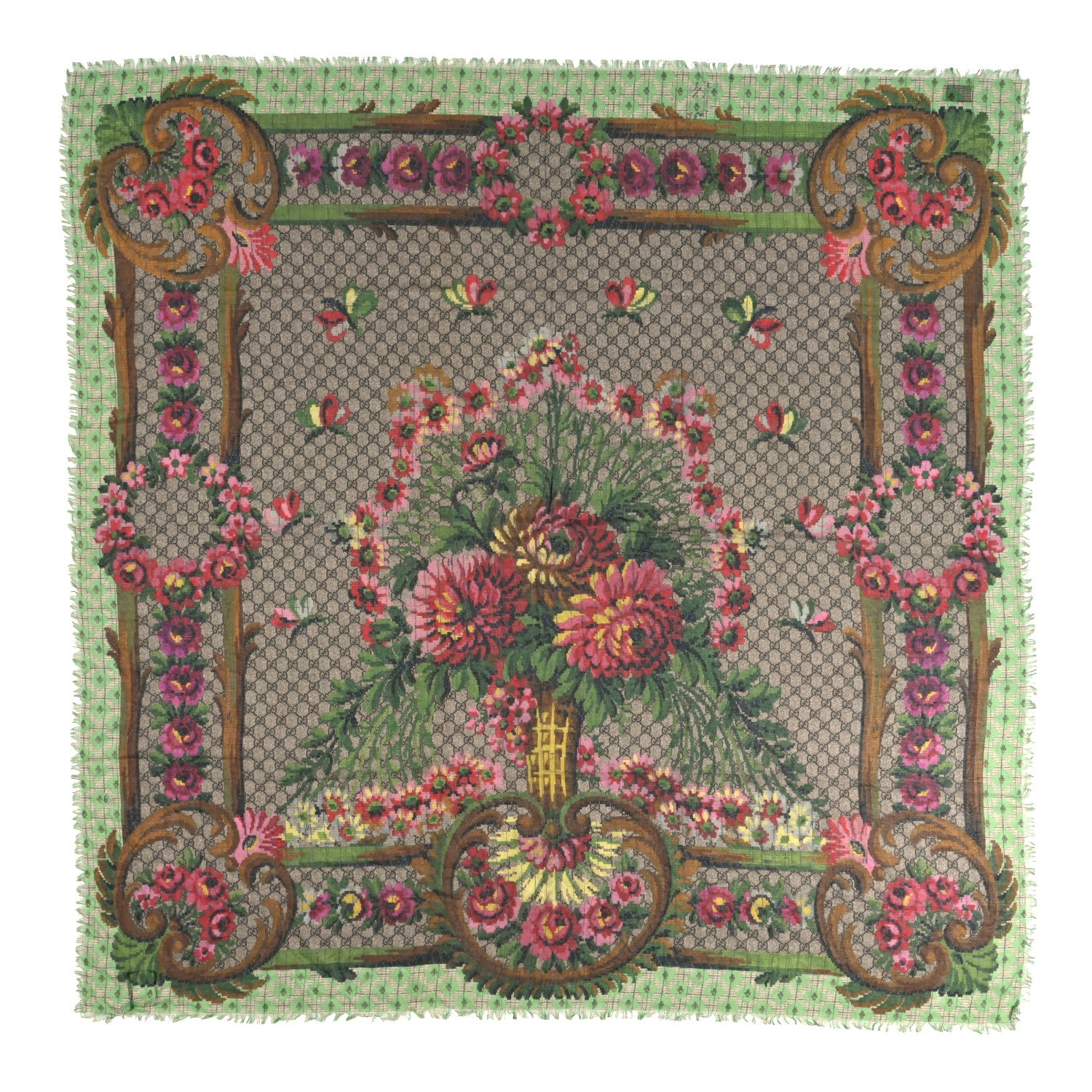Gucci Modal Silk GG Monogram GG Eden Square Scarf Multicolor 1 of 3