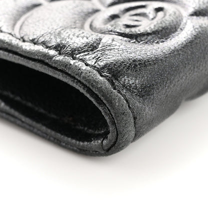 Chanel Lambskin Camellia Embossed Key Holder Case Black 13 of 13