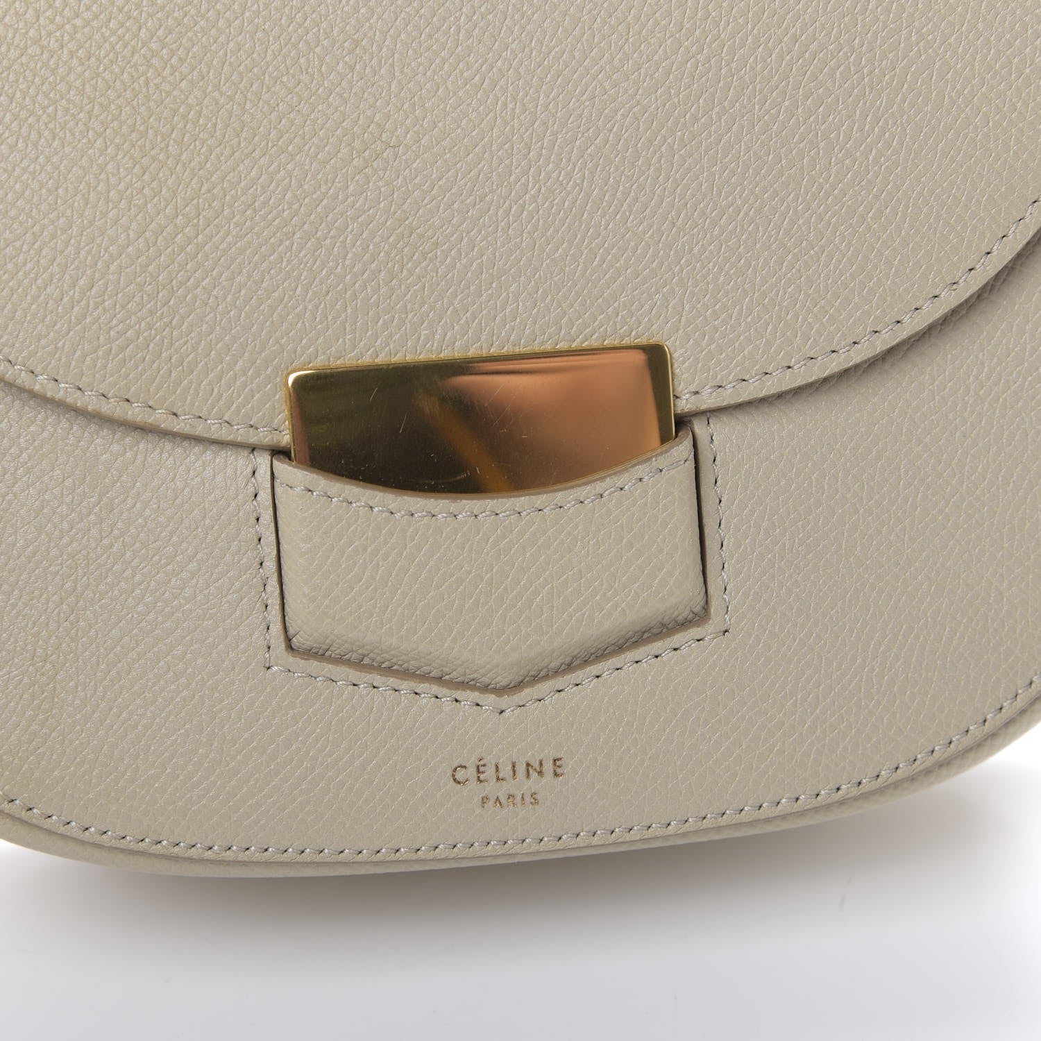 Celine Grained Calfskin Small Trotteur Linen 6 of 11