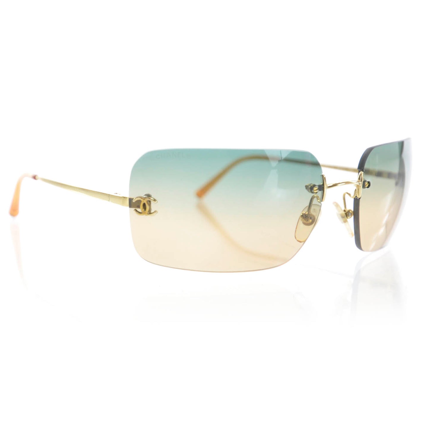 Metal CC Logo Sunglasses 4017 Green