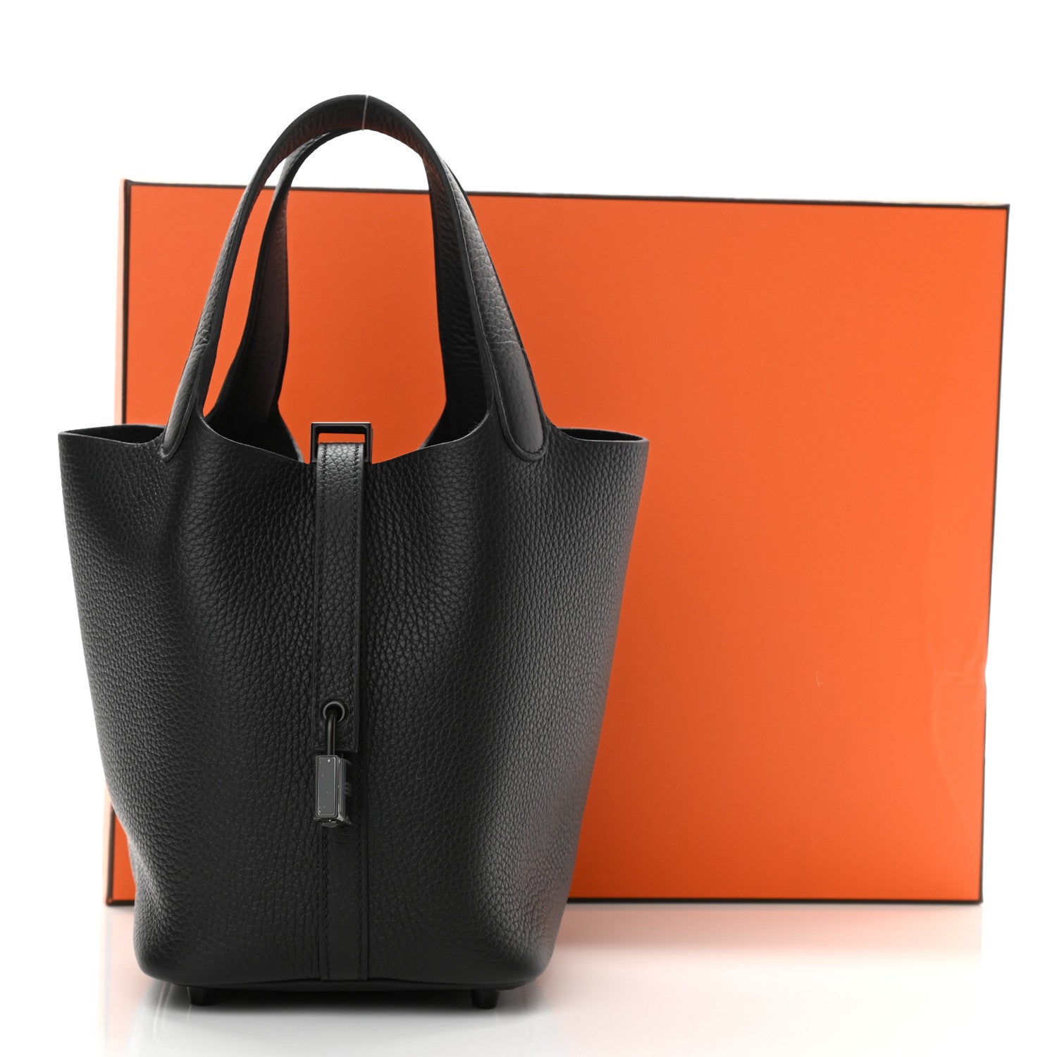 Hermes Taurillon Clemence Monochrome Picotin Lock 18 PM Black 8 of 8