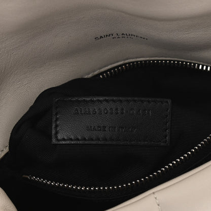 Saint Laurent Lambskin Quilted Toy Loulou Puffer Monogram Chain Satchel Blanc Vintage 8 of 12