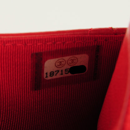 Chanel Lambskin Quilted Wallet On Chain WOC Red 4 of 12