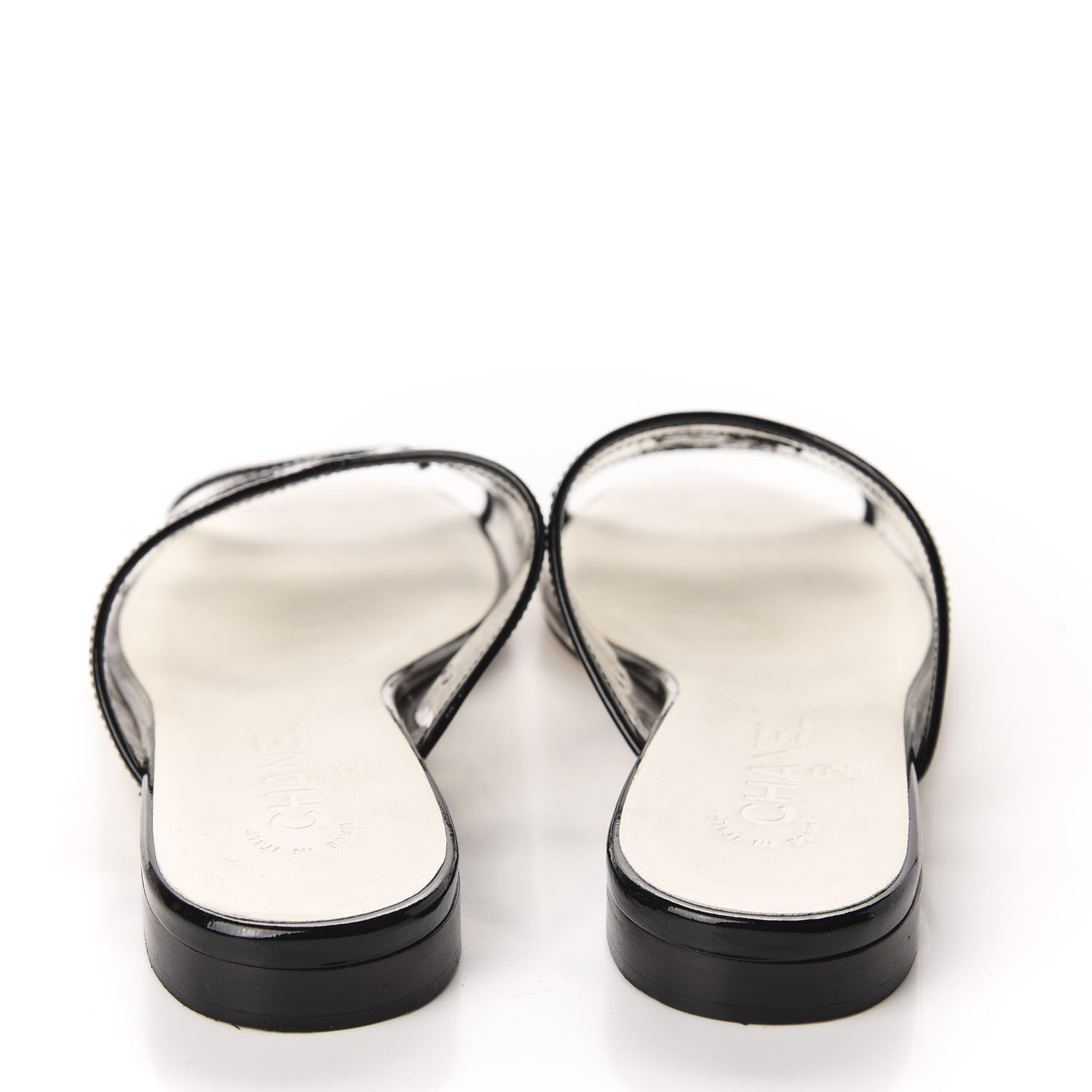 Chanel Patent PVC CC Sandal Mule 37 Black 5 of 11
