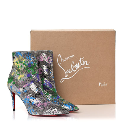 Christian Louboutin Paillette Splash So Kate Booty 85 Ankle Boots 37.5 Silver Multicolor 11 of 11