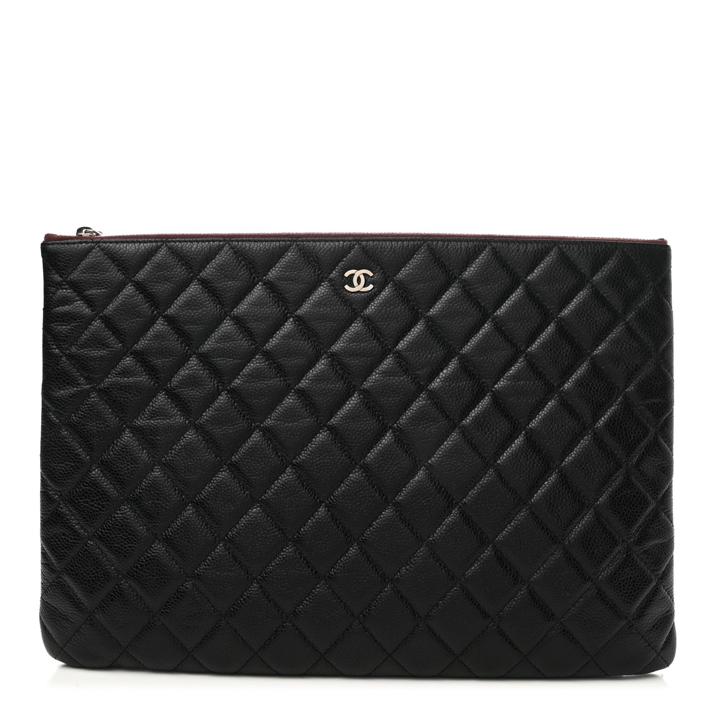 Caviar Quilted Large Cosmetic Case Black
