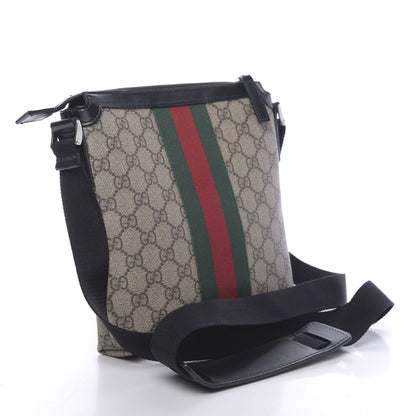 Gucci GG Supreme Monogram Web Messenger Bag Black 3 of 10