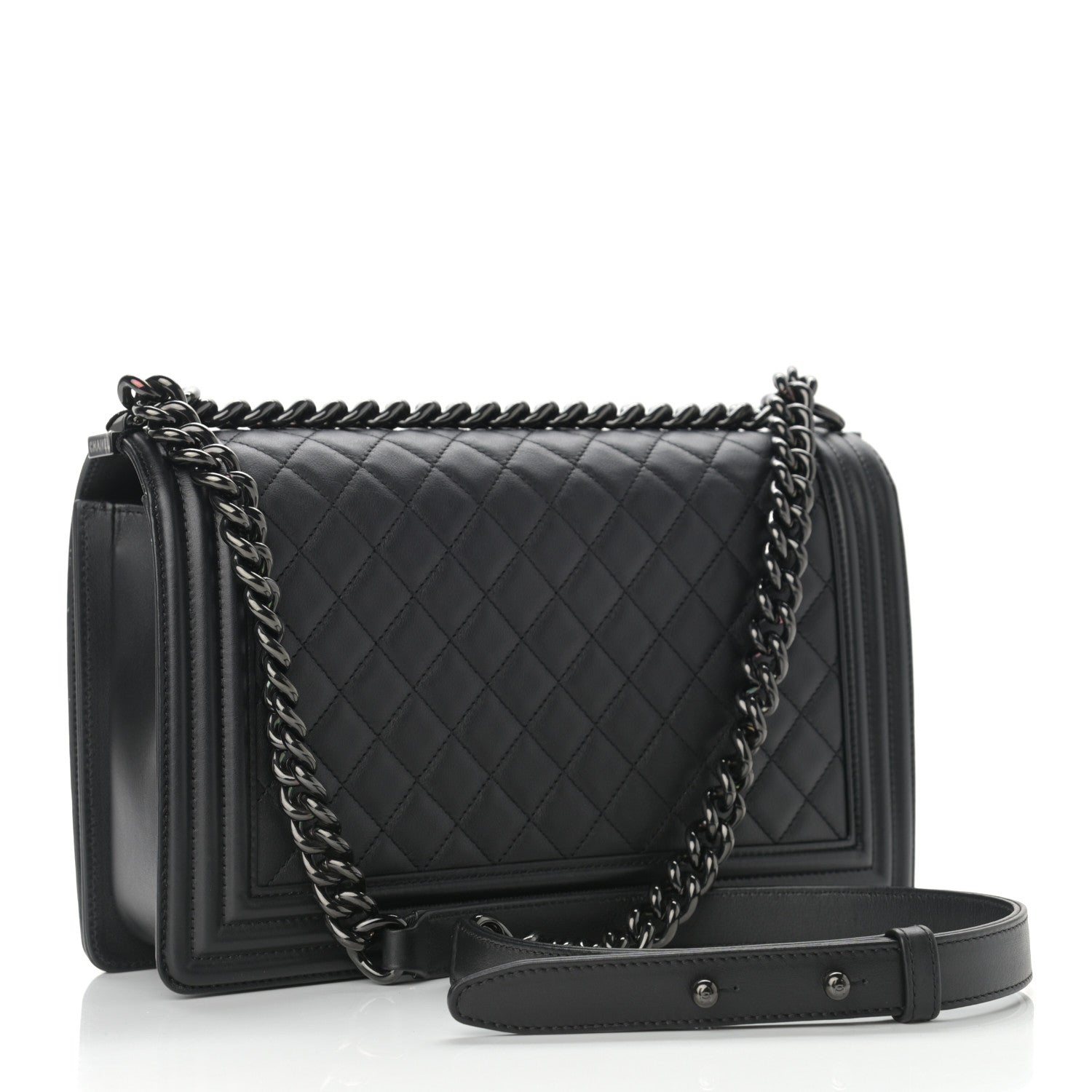 Chanel Calfskin Quilted New Medium Boy Flap So Black 3 of 10