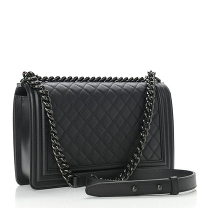 Chanel Calfskin Quilted New Medium Boy Flap So Black 3 of 10