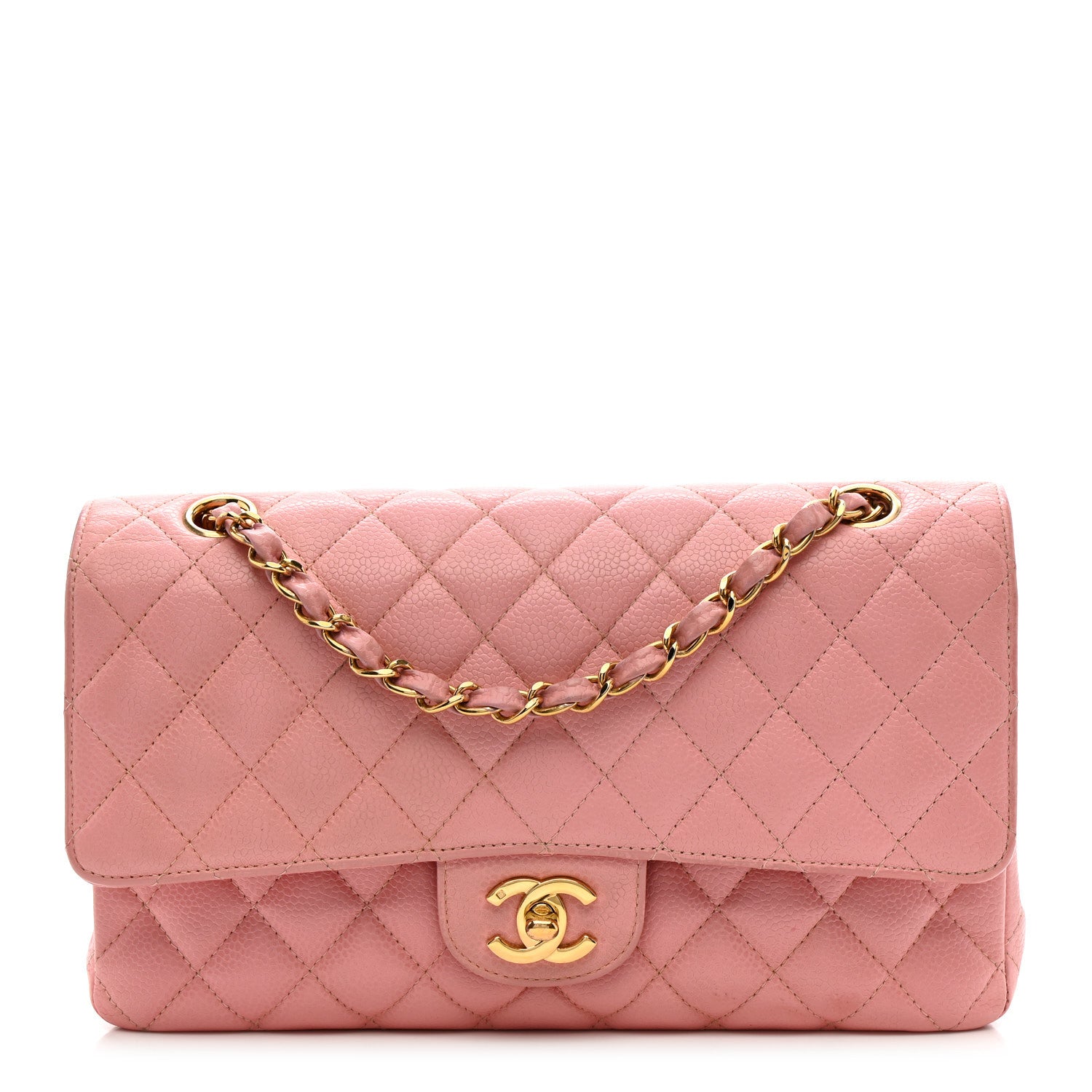 Chanel Caviar Quilted Medium Double Flap Pink 1 of 14