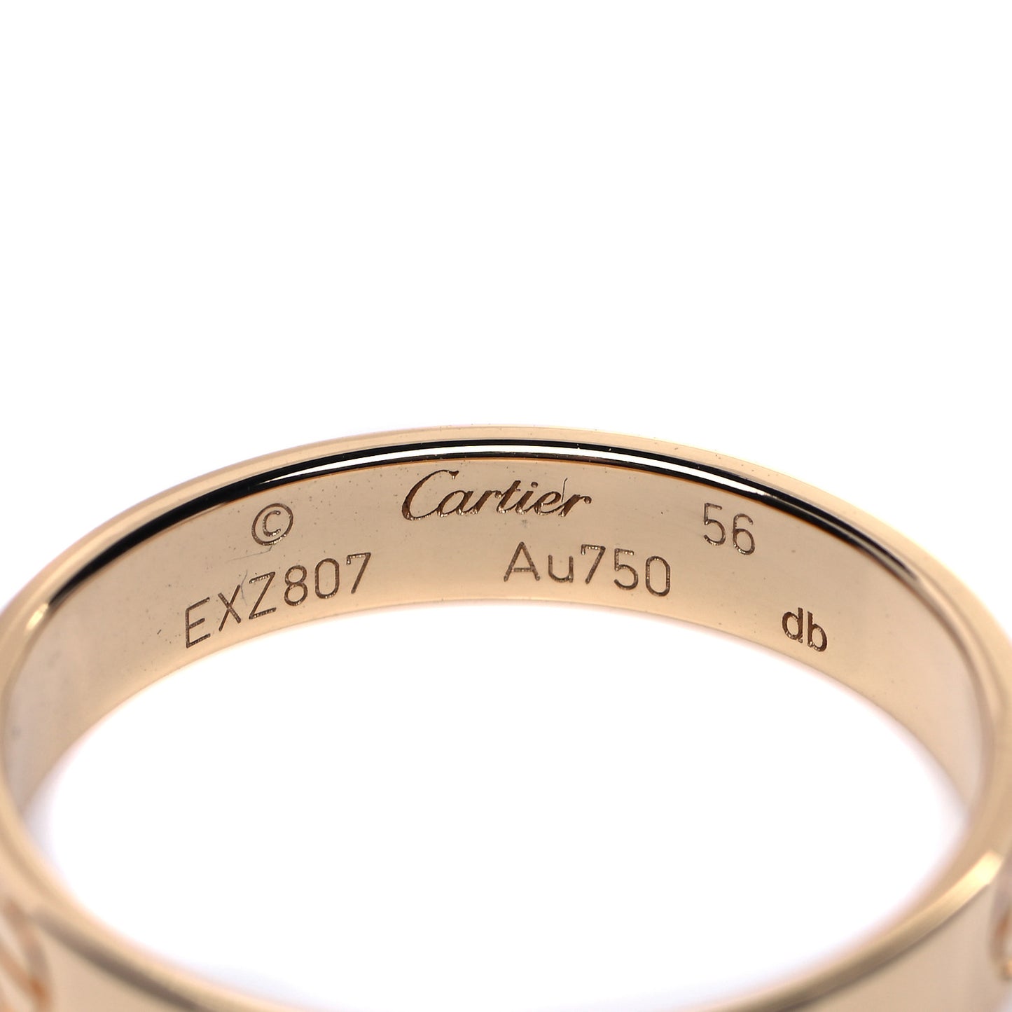 18K Yellow Gold 3.5mm LOVE Wedding Band Ring 56 7.5