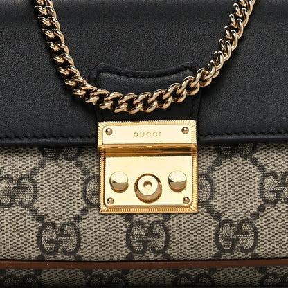 Gucci GG Supreme Monogram Calfskin Padlock Chain Wallet Beige Black Cuir 13 of 14