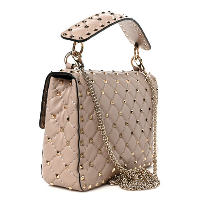 Valentino Garavani Nappa Medium Rockstud Spike Shoulder Bag Poudre 2 of 9