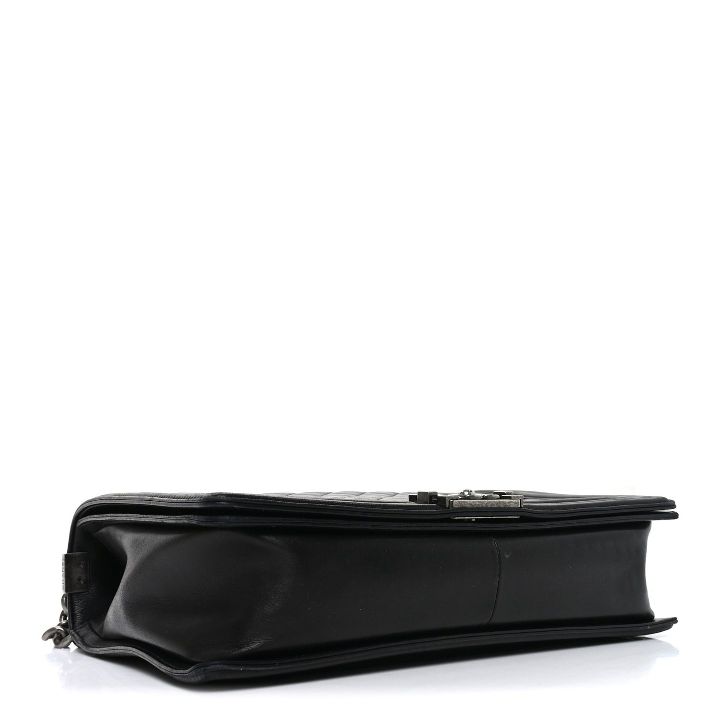 Lambskin Quilted Large Boy Flap Black