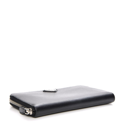 Prada Saffiano Zip Around Wallet Nero Black 4 of 9