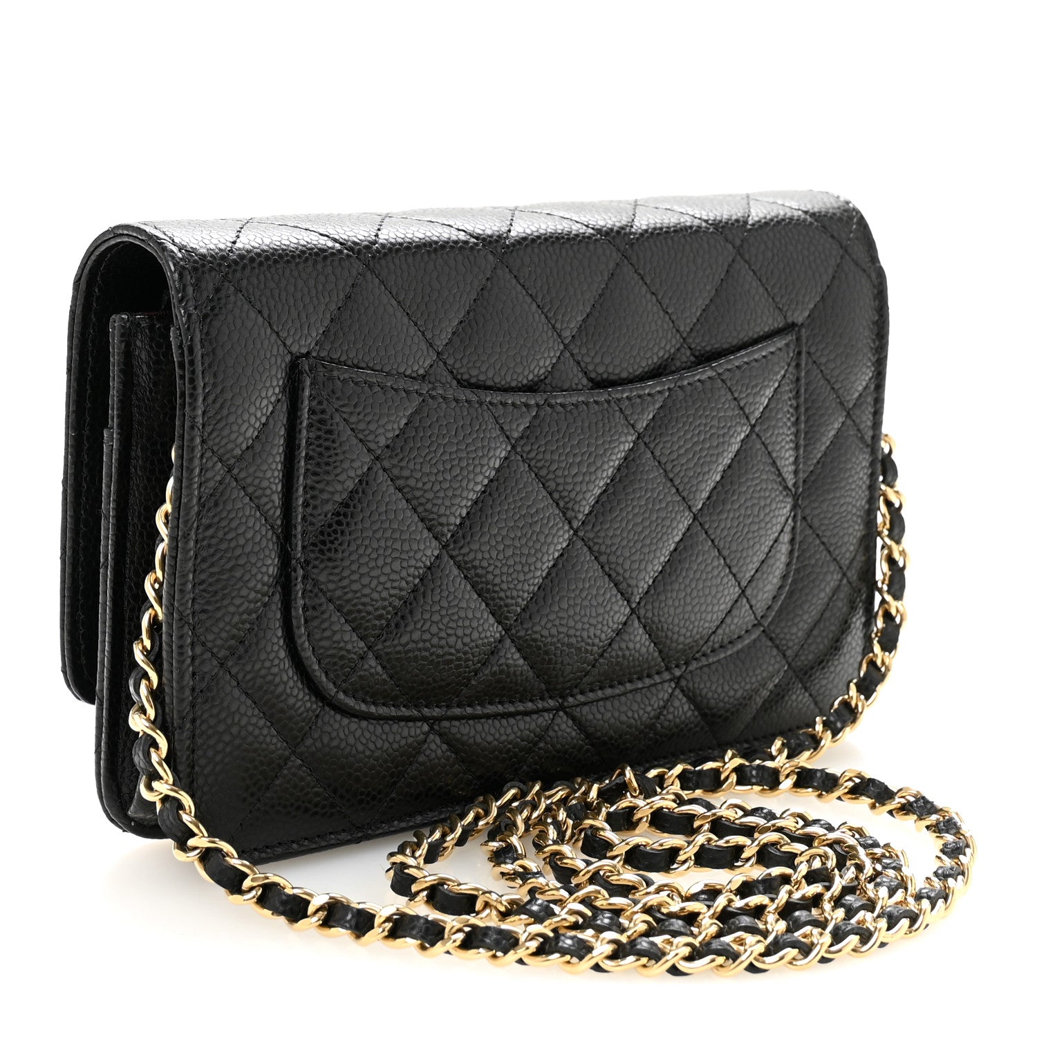 Chanel Caviar Quilted CC Turnlock Wallet On Chain WOC Black 3 of 12