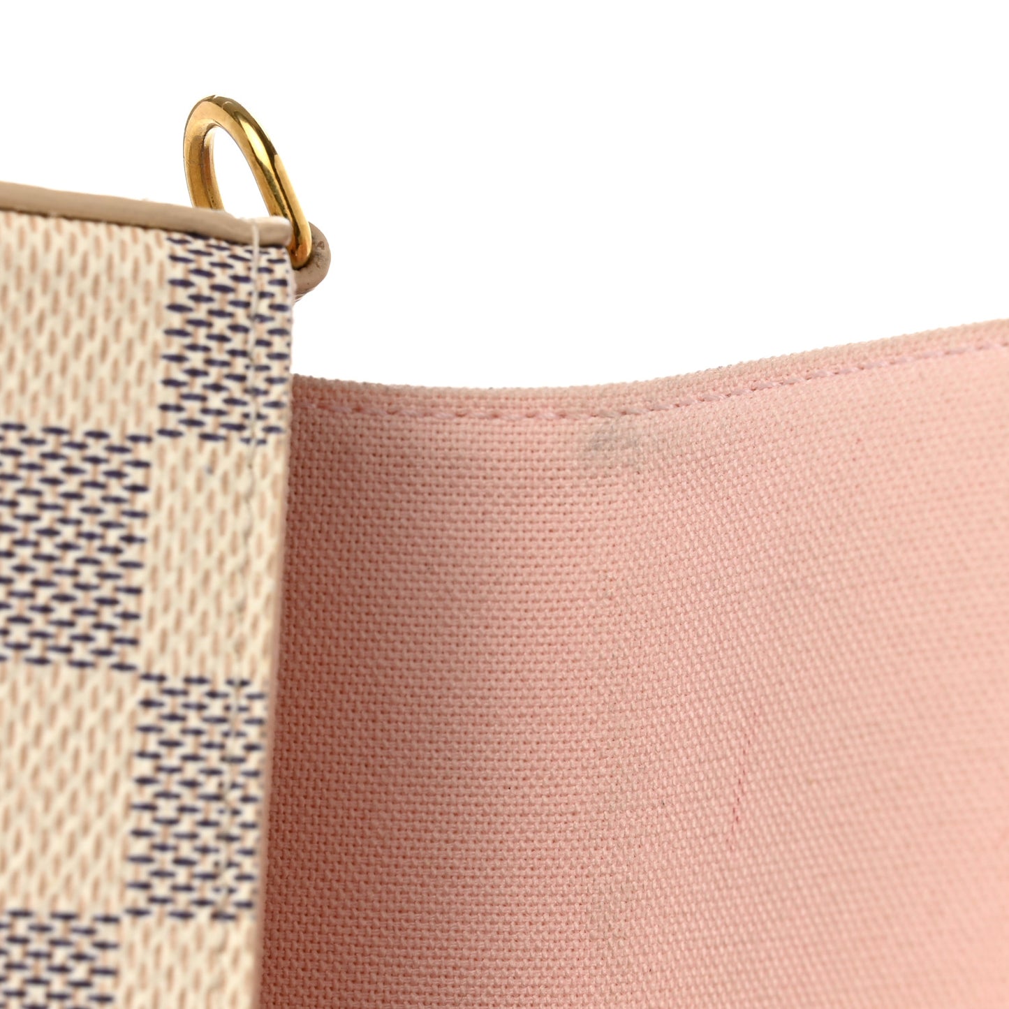 Damier Azur Pochette Felicie Chain Wallet Rose Ballerine