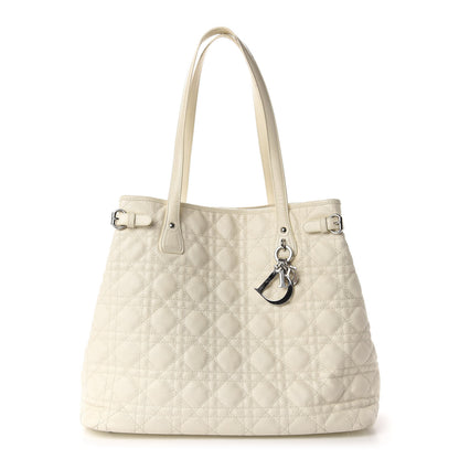 Christian Dior Coated Canvas Cannage Medium Panarea Tote White 1 of 11