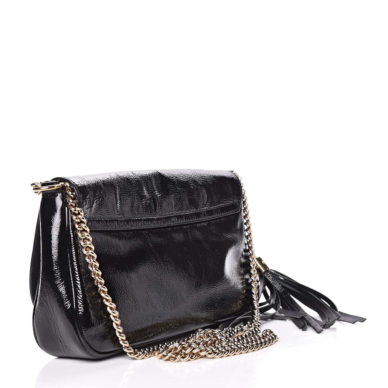 Gucci Patent Medium Soho Flap Crossbody Black 3 of 11