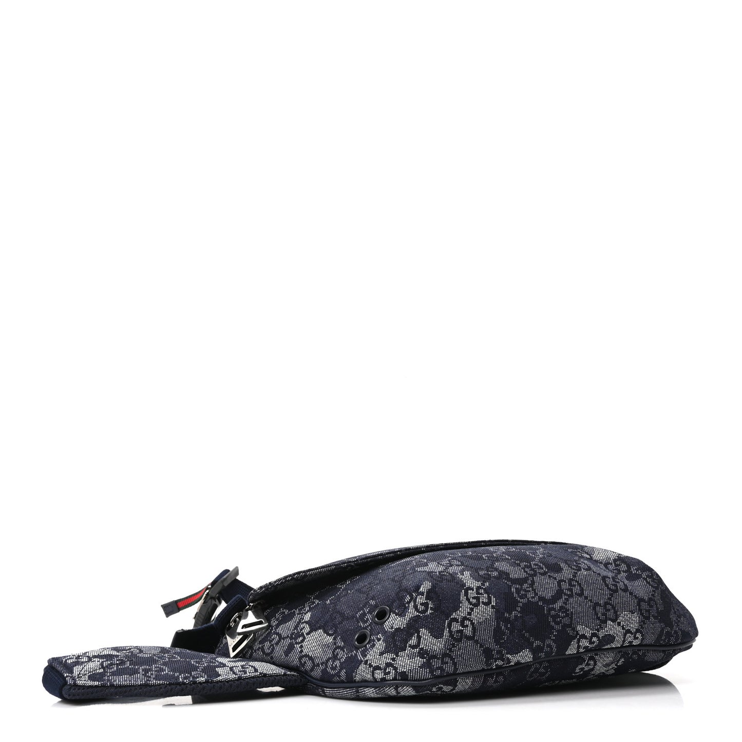 Denim Monogram Web Belt Bag Blue Multicolor