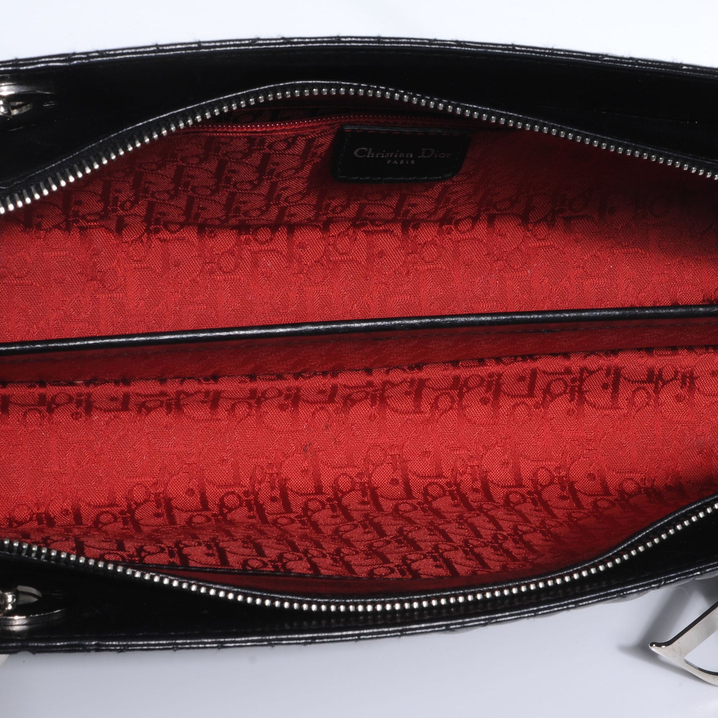 Calfskin Cannage Soft Lady Dior East West Black