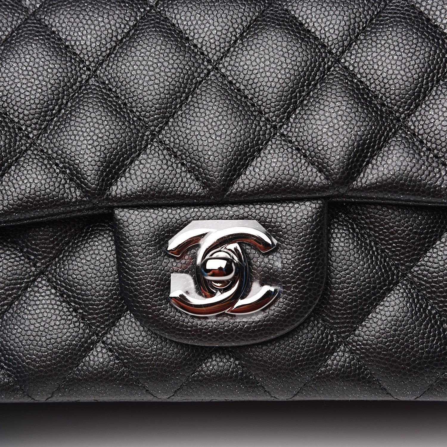 Chanel Iridescent Caviar Quilted Mini Rectangular Flap Black 9 of 10