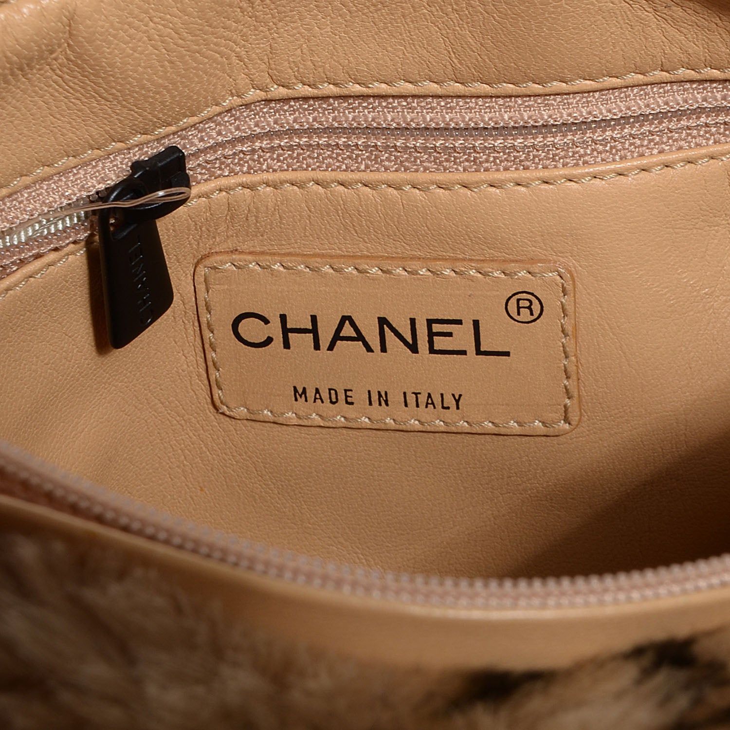 Chanel Lapin Fur Quilt Pattern Handbag Beige 6 of 8